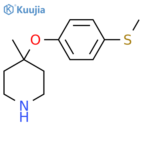 4-methyl-4-4-(methylsulfanyl)phenoxypiperidine structure