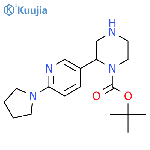 tert-butyl 2-6-(pyrrolidin-1-yl)pyridin-3-ylpiperazine-1-carboxylate structure