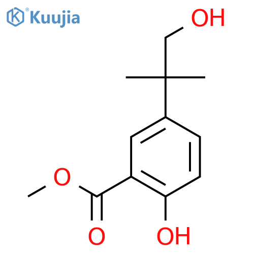 methyl 2-hydroxy-5-(1-hydroxy-2-methylpropan-2-yl)benzoate structure