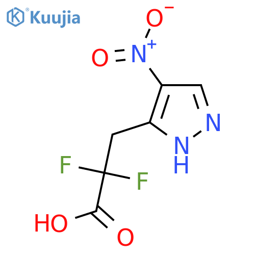 2,2-difluoro-3-(4-nitro-1H-pyrazol-3-yl)propanoic acid structure