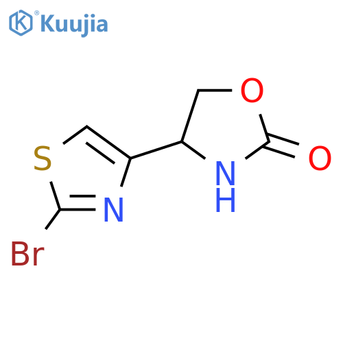 4-(2-bromo-1,3-thiazol-4-yl)-1,3-oxazolidin-2-one structure