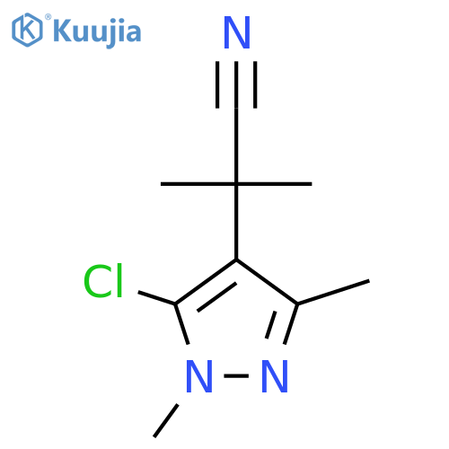 2-(5-chloro-1,3-dimethyl-1H-pyrazol-4-yl)-2-methylpropanenitrile structure