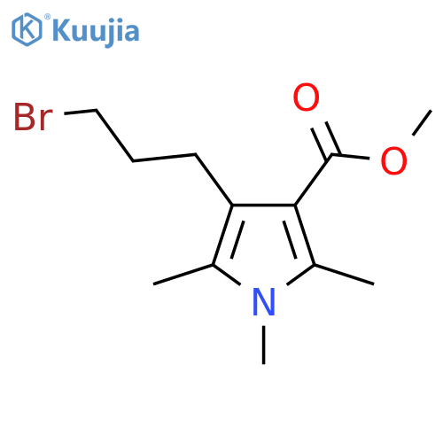 methyl 4-(3-bromopropyl)-1,2,5-trimethyl-1H-pyrrole-3-carboxylate structure