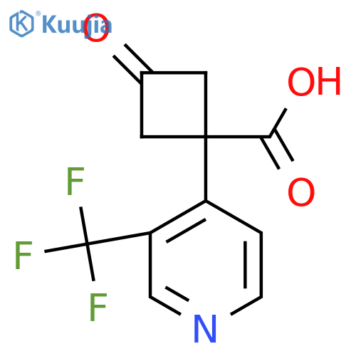 3-oxo-1-3-(trifluoromethyl)pyridin-4-ylcyclobutane-1-carboxylic acid structure