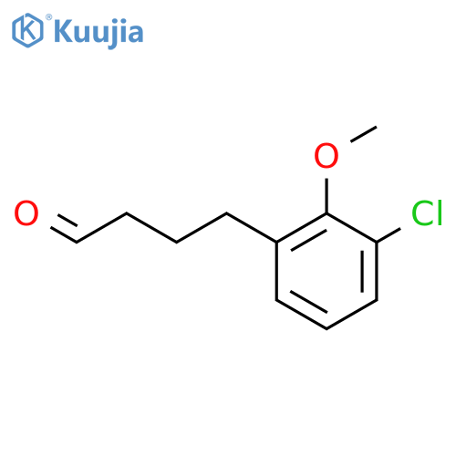 4-(3-chloro-2-methoxyphenyl)butanal structure