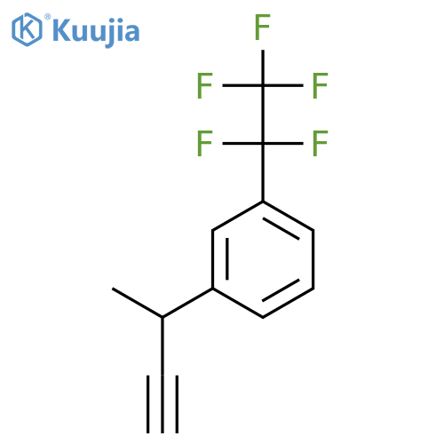 1-(but-3-yn-2-yl)-3-(pentafluoroethyl)benzene structure
