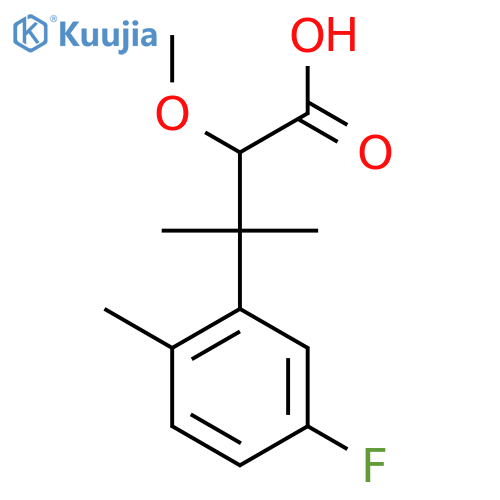 3-(5-fluoro-2-methylphenyl)-2-methoxy-3-methylbutanoic acid structure
