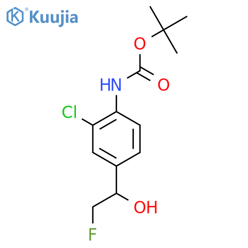 tert-butyl N-2-chloro-4-(2-fluoro-1-hydroxyethyl)phenylcarbamate structure