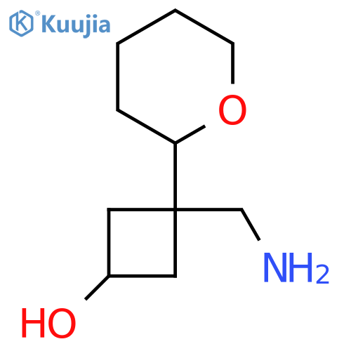 3-(aminomethyl)-3-(oxan-2-yl)cyclobutan-1-ol structure