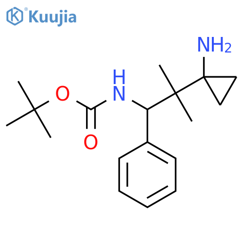 tert-butyl N-2-(1-aminocyclopropyl)-2-methyl-1-phenylpropylcarbamate structure
