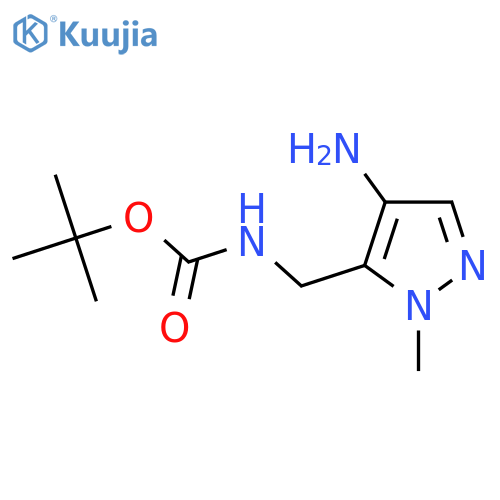 tert-butyl N-(4-amino-1-methyl-1H-pyrazol-5-yl)methylcarbamate structure