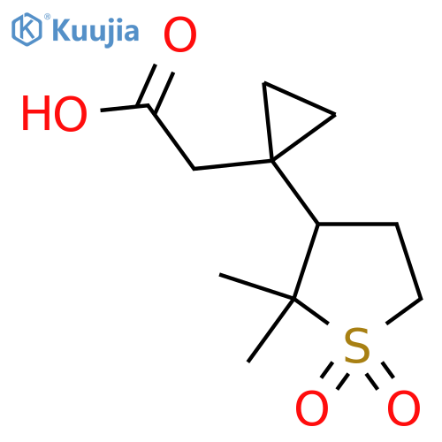 2-1-(2,2-dimethyl-1,1-dioxo-1lambda6-thiolan-3-yl)cyclopropylacetic acid structure