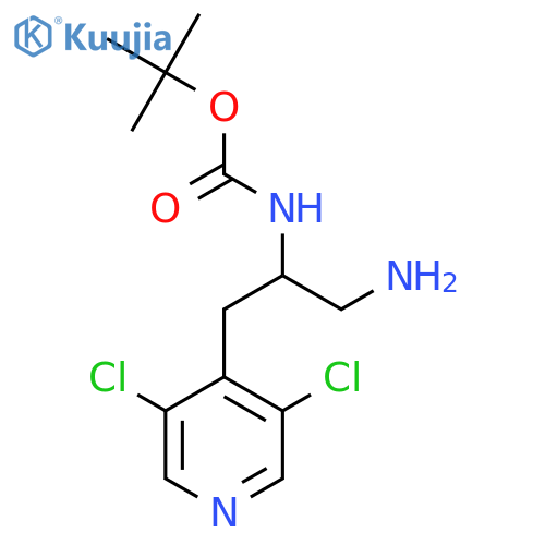 tert-butyl N-1-amino-3-(3,5-dichloropyridin-4-yl)propan-2-ylcarbamate structure