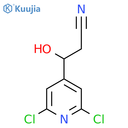 3-(2,6-dichloropyridin-4-yl)-3-hydroxypropanenitrile structure