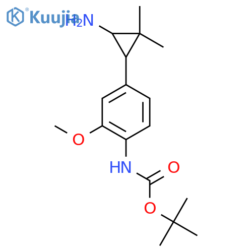 tert-butyl N-[4-(3-amino-2,2-dimethylcyclopropyl)-2-methoxyphenyl]carbamate structure