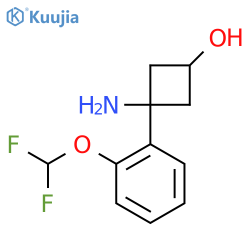 3-amino-3-2-(difluoromethoxy)phenylcyclobutan-1-ol structure