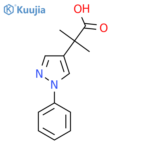 2-methyl-2-(1-phenyl-1H-pyrazol-4-yl)propanoic acid structure