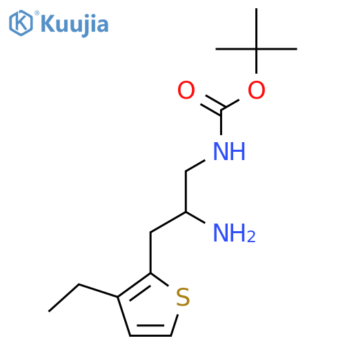 tert-butyl N-2-amino-3-(3-ethylthiophen-2-yl)propylcarbamate structure