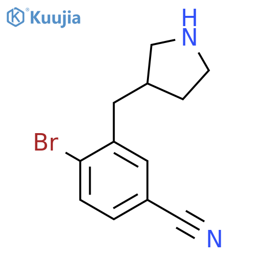 4-bromo-3-(pyrrolidin-3-yl)methylbenzonitrile structure