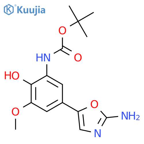 tert-butyl N-5-(2-amino-1,3-oxazol-5-yl)-2-hydroxy-3-methoxyphenylcarbamate structure