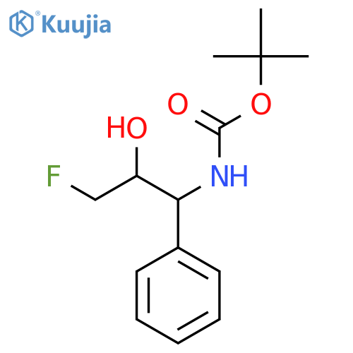 tert-butyl N-(3-fluoro-2-hydroxy-1-phenylpropyl)carbamate structure