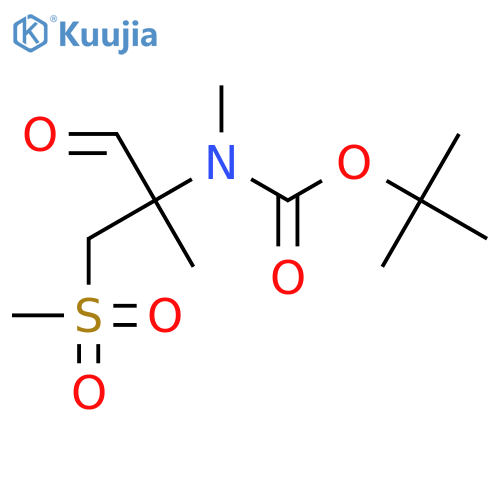 tert-butyl N-(1-methanesulfonyl-2-methyl-3-oxopropan-2-yl)-N-methylcarbamate structure
