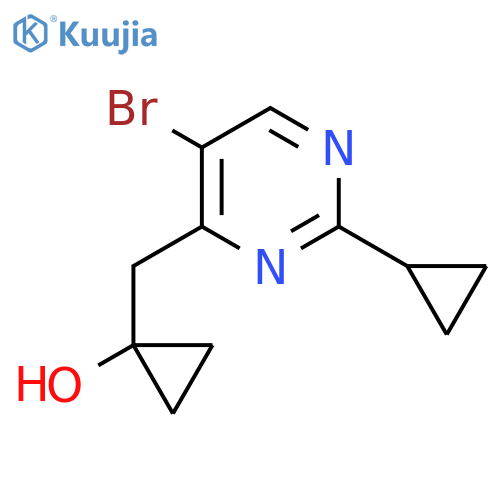 1-(5-bromo-2-cyclopropylpyrimidin-4-yl)methylcyclopropan-1-ol structure
