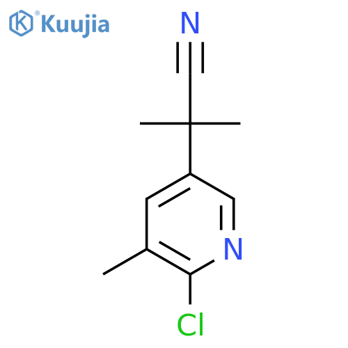 2-(6-chloro-5-methylpyridin-3-yl)-2-methylpropanenitrile structure