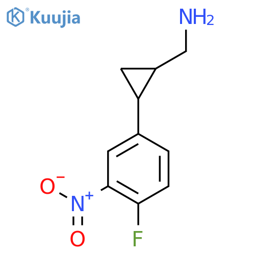 2-(4-fluoro-3-nitrophenyl)cyclopropylmethanamine structure