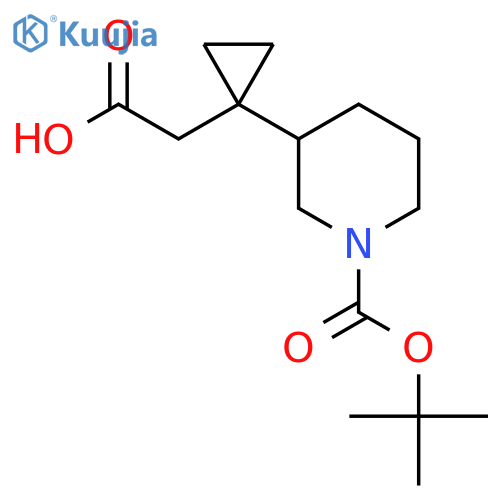 2-(1-{1-(tert-butoxy)carbonylpiperidin-3-yl}cyclopropyl)acetic acid structure