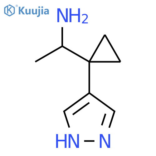 1-1-(1H-pyrazol-4-yl)cyclopropylethan-1-amine structure