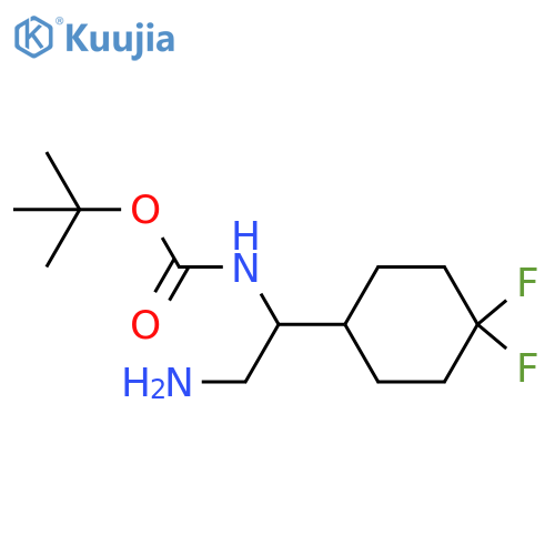 tert-butyl N-2-amino-1-(4,4-difluorocyclohexyl)ethylcarbamate structure