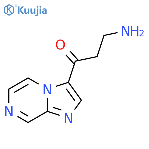 3-amino-1-{imidazo1,2-apyrazin-3-yl}propan-1-one structure