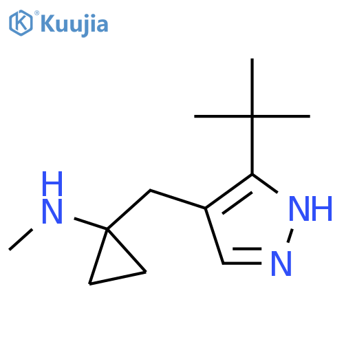 1-(3-tert-butyl-1H-pyrazol-4-yl)methyl-N-methylcyclopropan-1-amine structure