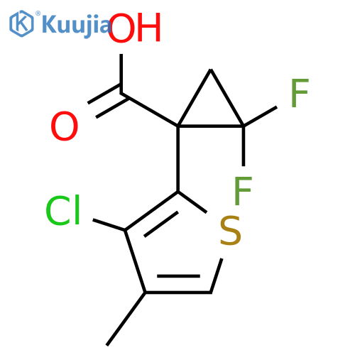 1-(3-chloro-4-methylthiophen-2-yl)-2,2-difluorocyclopropane-1-carboxylic acid structure