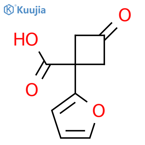 1-(Furan-2-yl)-3-oxocyclobutane-1-carboxylic acid structure