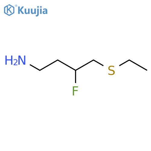 4-(ethylsulfanyl)-3-fluorobutan-1-amine structure