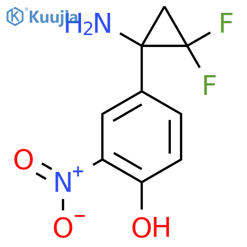 4-(1-amino-2,2-difluorocyclopropyl)-2-nitrophenol structure