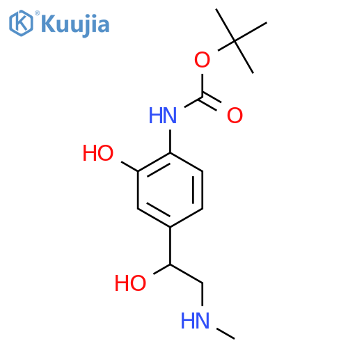 tert-butyl N-{2-hydroxy-4-[1-hydroxy-2-(methylamino)ethyl]phenyl}carbamate structure