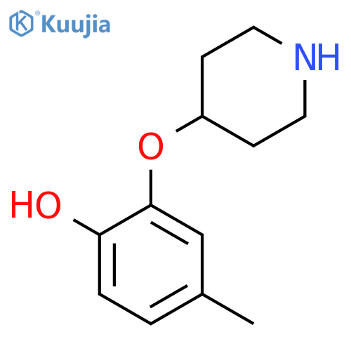 4-methyl-2-(piperidin-4-yloxy)phenol structure