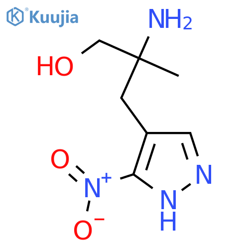 2-amino-2-methyl-3-(3-nitro-1H-pyrazol-4-yl)propan-1-ol structure