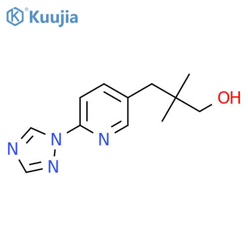 2,2-dimethyl-3-6-(1H-1,2,4-triazol-1-yl)pyridin-3-ylpropan-1-ol structure