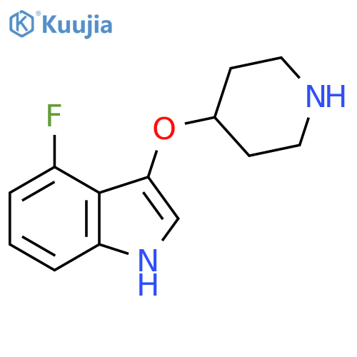 4-fluoro-3-(piperidin-4-yloxy)-1H-indole structure