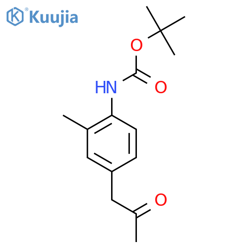 tert-butyl N-2-methyl-4-(2-oxopropyl)phenylcarbamate structure