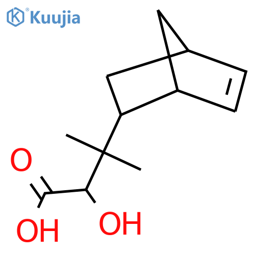3-{bicyclo2.2.1hept-5-en-2-yl}-2-hydroxy-3-methylbutanoic acid structure