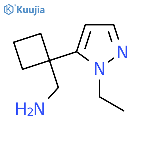 1-(1-ethyl-1H-pyrazol-5-yl)cyclobutylmethanamine structure