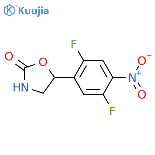 5-(2,5-difluoro-4-nitrophenyl)-1,3-oxazolidin-2-one structure