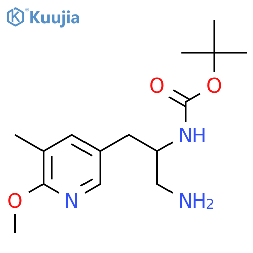 tert-butyl N-1-amino-3-(6-methoxy-5-methylpyridin-3-yl)propan-2-ylcarbamate structure