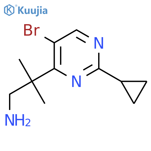 2-(5-bromo-2-cyclopropylpyrimidin-4-yl)-2-methylpropan-1-amine structure