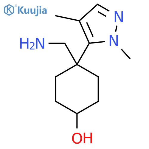 4-(aminomethyl)-4-(1,4-dimethyl-1H-pyrazol-5-yl)cyclohexan-1-ol structure